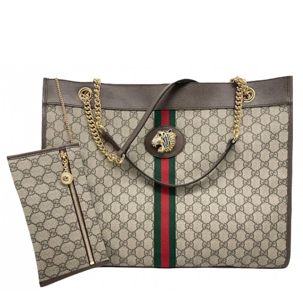 Gucci GG Supreme Web Rajah Tote and Purse Pouch - Picture 1 of 12